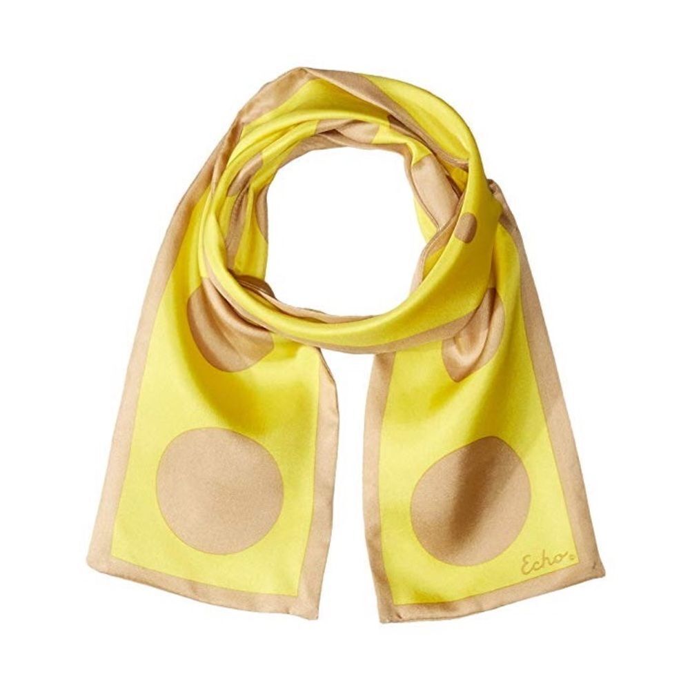Echo Design Polka Dot Silk Oblong Scarf (Lemon) Scarves